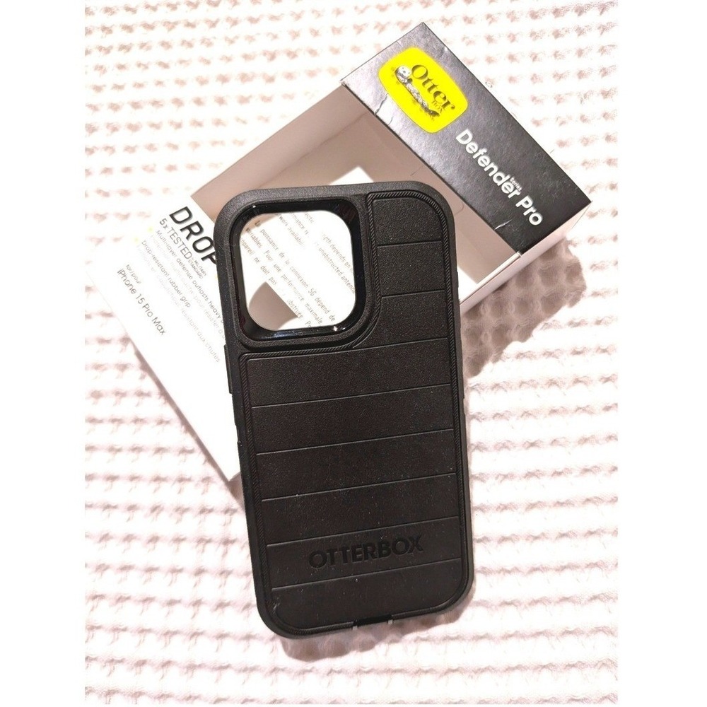 OtterBox Defender Pro Case iPhone 15 Pro Max Black Rugged Drop Protection